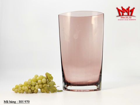 Bình pha lê cao cấp với thiết kế hiện đại, màu hồng ánh ngọc sang trọng 