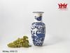 bình hoa sứ men xanh trắng hoạ tiết hình cành hoa và con công