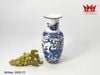 bình hoa sứ men xanh trắng hoạ tiết hình cành hoa và con công