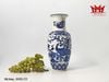 bình hoa sứ men xanh trắng hoạ tiết hình cành hoa và con công