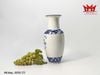 bình hoa sứ men xanh trắng hoạ tiết hình cành hoa và con công
