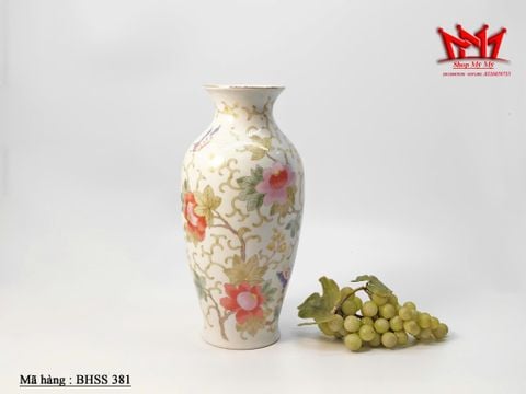  Bình hoa sứ cổ lọ hình hoa với nền trắng màu hoa nổi bật 