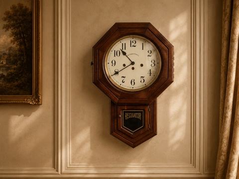  Đồng hồ treo tường New England Clock Co. lên dây 3 lỗ nhạc hay. 