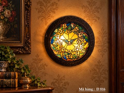  ĐÈN TRANH TIFFANY ỐP TƯỜNGỚI KHUNG ĐƯỢC ĐÚC BẰNG COMPOSITE DÀY CHẮC CHẮN 