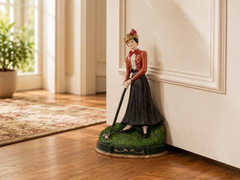  TƯỢNG CHẶN CỬA SẮT ĐÚC LADY GOLF VINTAGE – SỰ TINH TẾ CỔ ĐIỂN VÀ TIỆN NGHI THỰC TẾ 