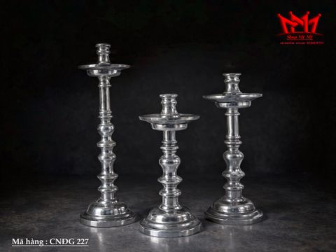  BỘ 3 CHÂN NẾN NHÔM ĐÚC MEXICO – NÉT ĐẸP CÔNG NGHIỆP HIỆN ĐẠI PHA TRỘN CỔ ĐIỂN 