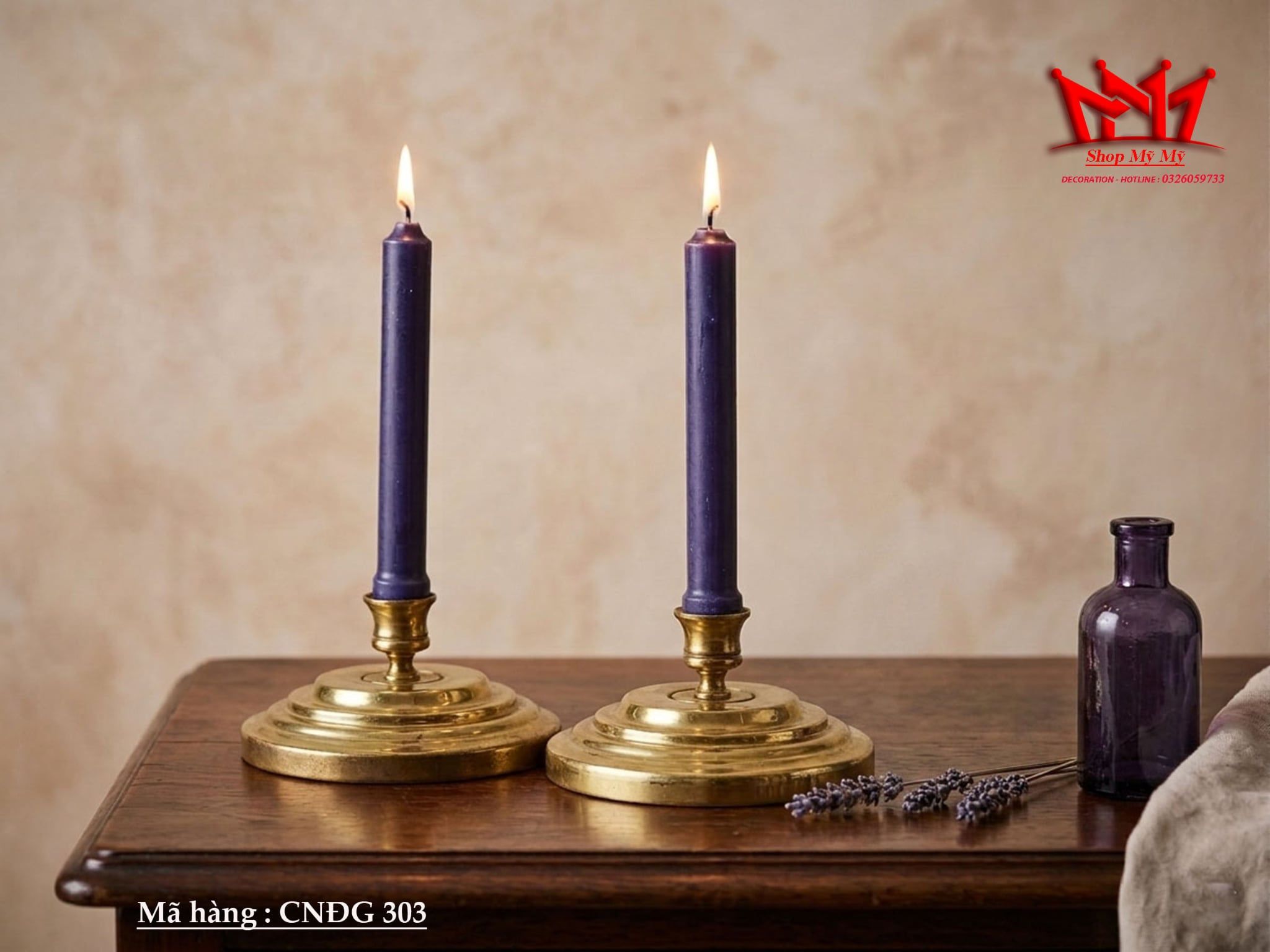 Cặp Chân Nến Đồng Cổ Điển ( CNDG 303)