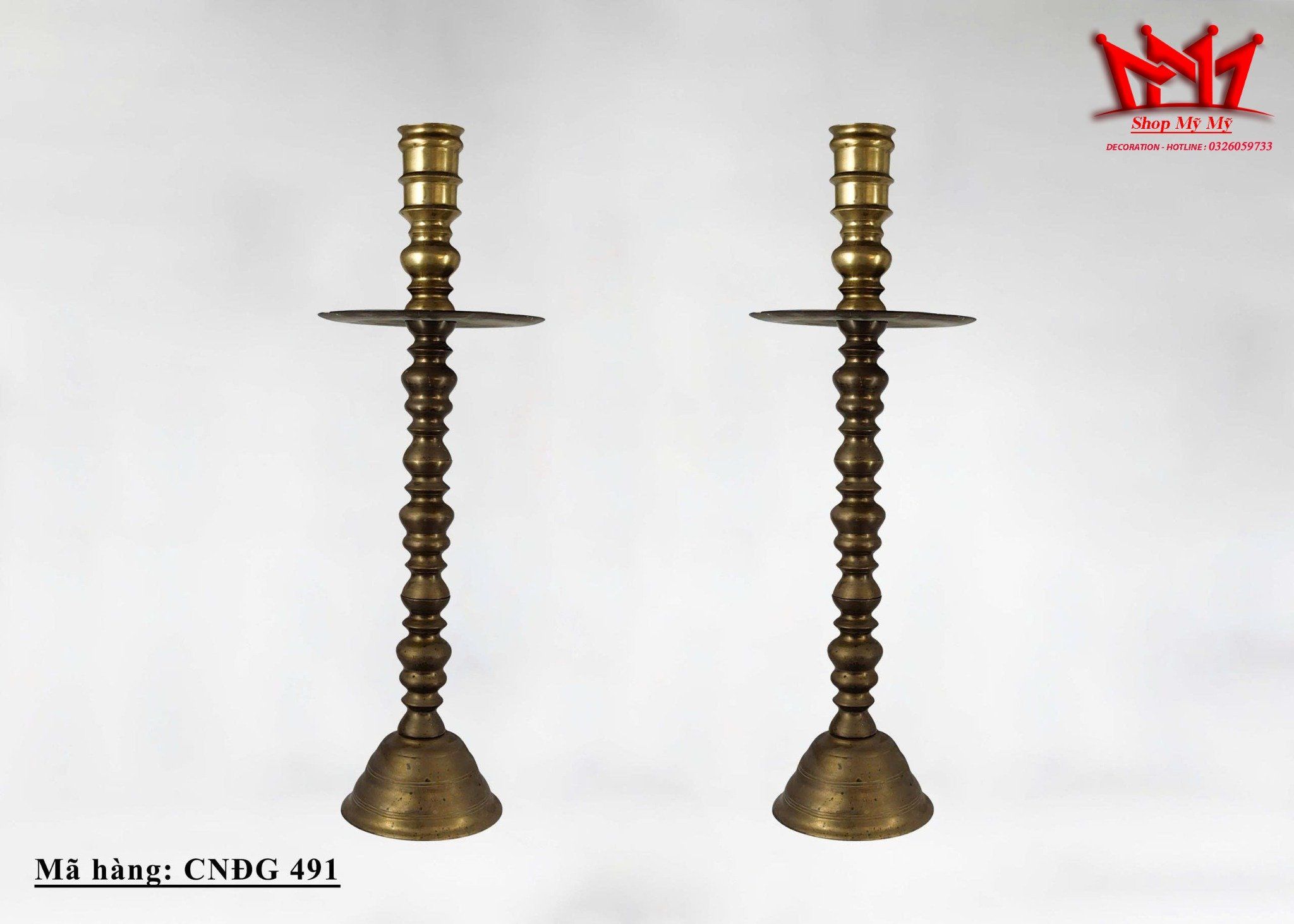 Chân nến đồng Yemen cổ Ottoman thế kỷ 20