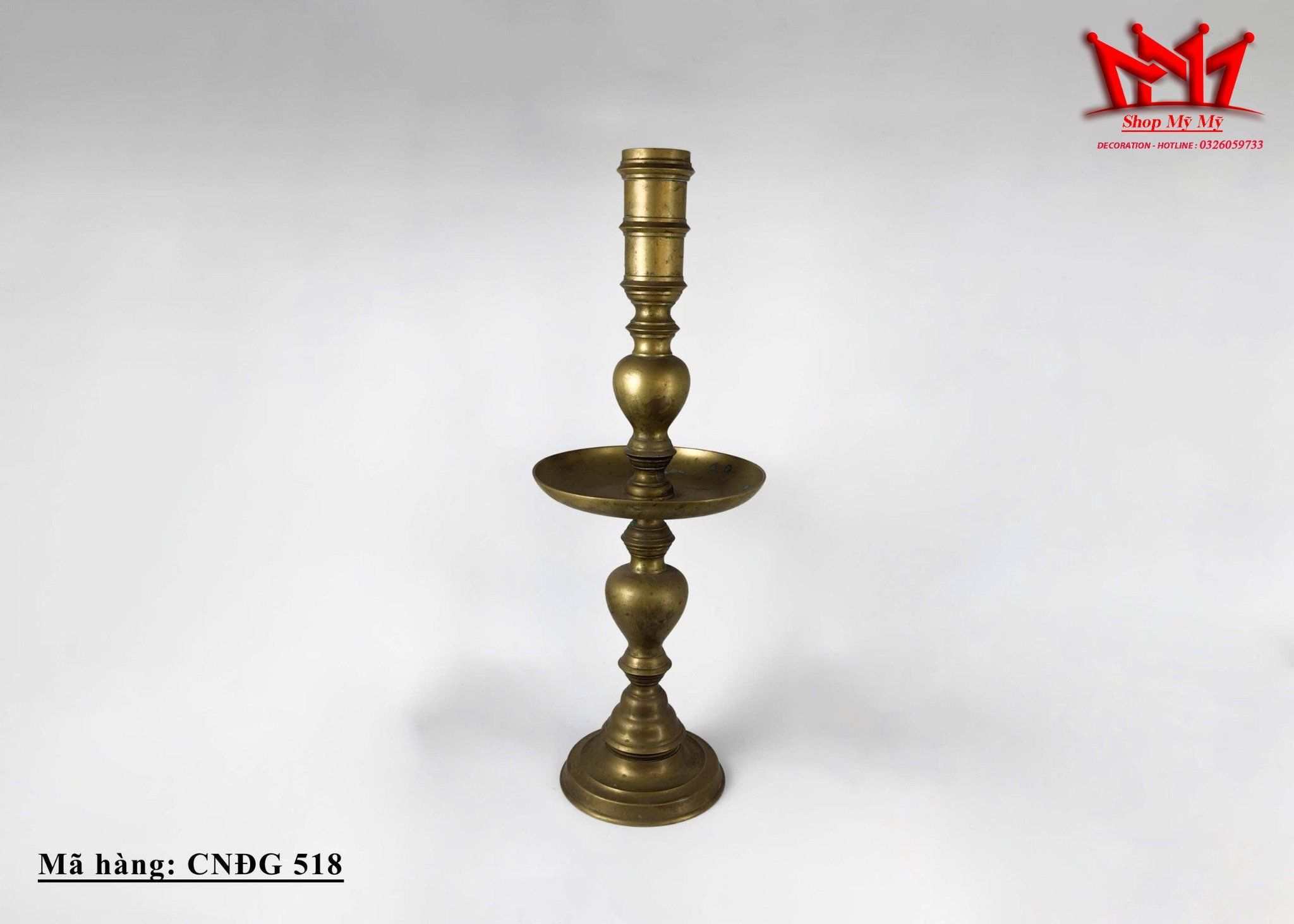 Chân nến bằng đồng thau Hà Lan thế kỷ 16 – Thiết kế cổ điển sang trọng