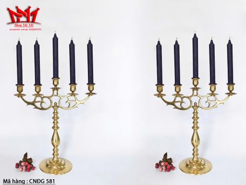  Cặp chân đèn nến 5 ngọn bằng đồng từ Nhật Bản 