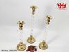 BỘ 3 CHÂN NẾN ĐỒNG THÂN TRONG SUỐT CAO CẤP - MÃ CNĐG 595
