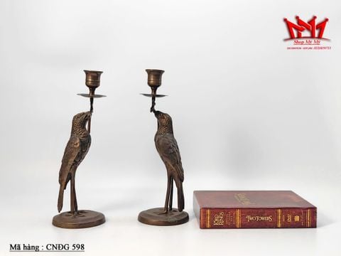  CẶP CHÂN NẾN ĐỒNG HÌNH CHIM NGHỆ THUẬT - MÃ CNĐG 598 