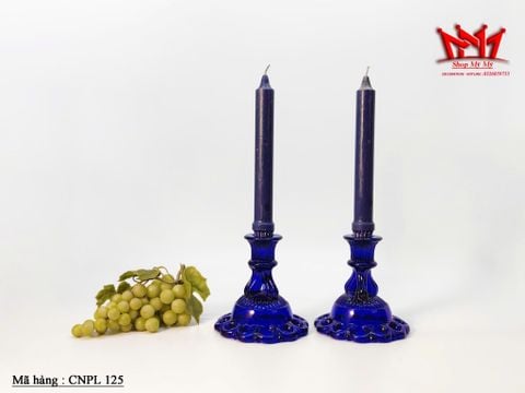  VẺ ĐẸP CỔ ĐIỂN VÀ HUYỀN BÍ – CHÂN NẾN THỦY TINH XANH COBALT 