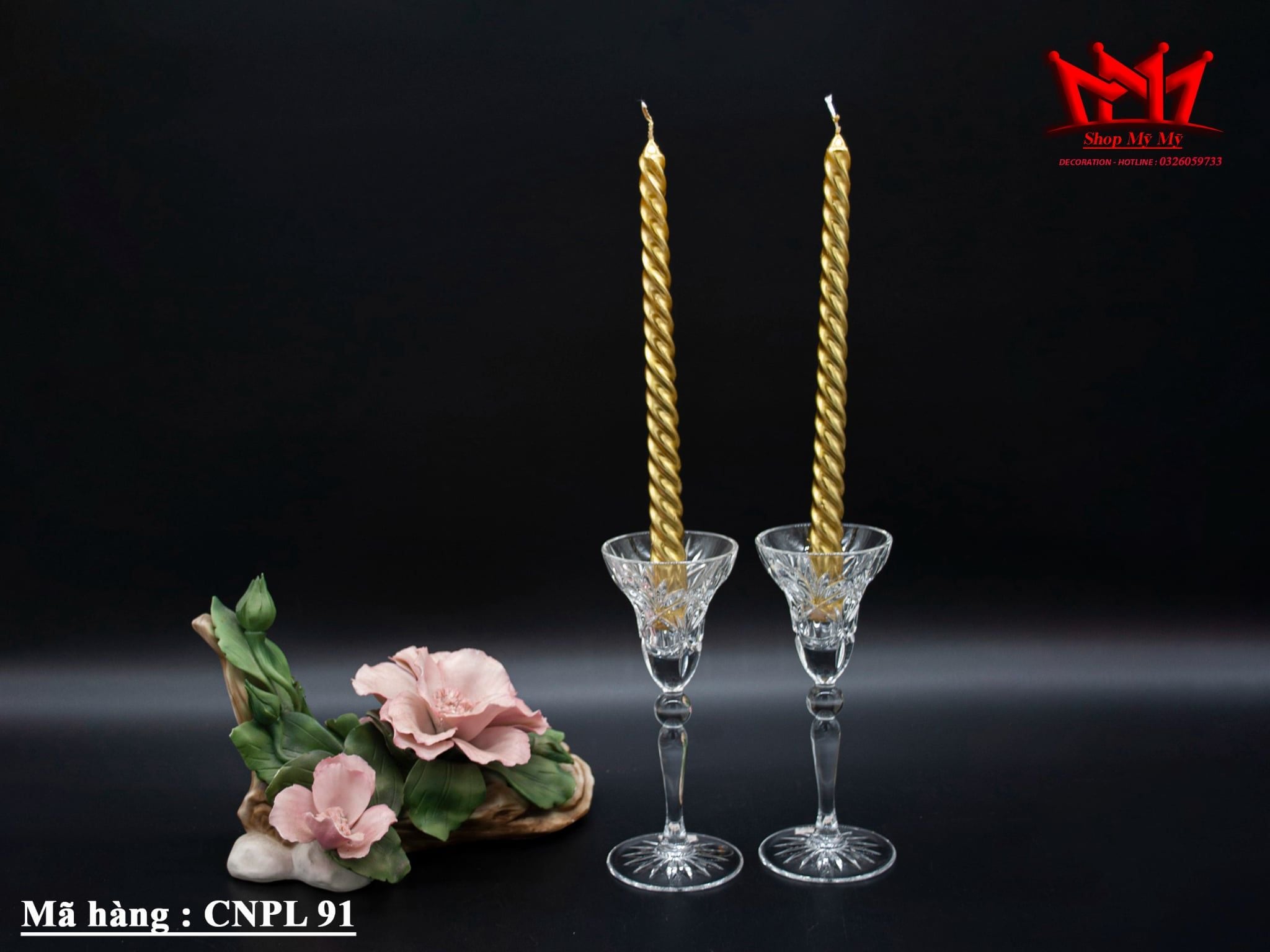 CẶP CHÂN NẾN PHA LÊ DÁNG TULIP THANH THOÁT – LUNG LINH, SANG TRỌNG VÀ LÃNG MẠN (CNPL 145 )
