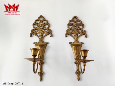  Cặp chân đèn nến trang trí gắn tường bằng đồng 