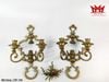 Cặp chân đèn nến gắn tường bằng đồng 2 nhánh.