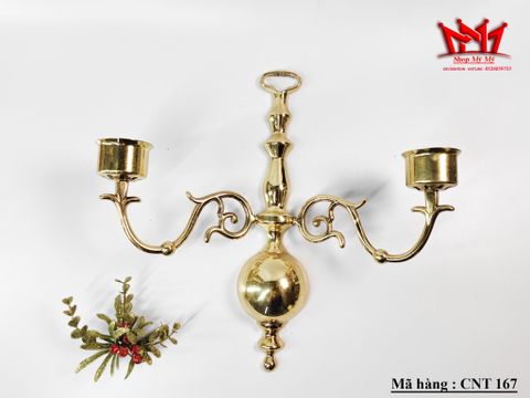  Cặp chân nến gắn tường bằng đồng 2 nhánh. 