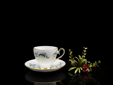  Bộ 7 tách trà Golden Rhapsody cổ điển của Royal Adderley (Ridgway), sứ cao cấp, sản xuất tại Anh 