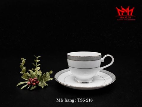  Bộ 5 set tách và đĩa đế Platinum Crown Mikasa China L3428. 