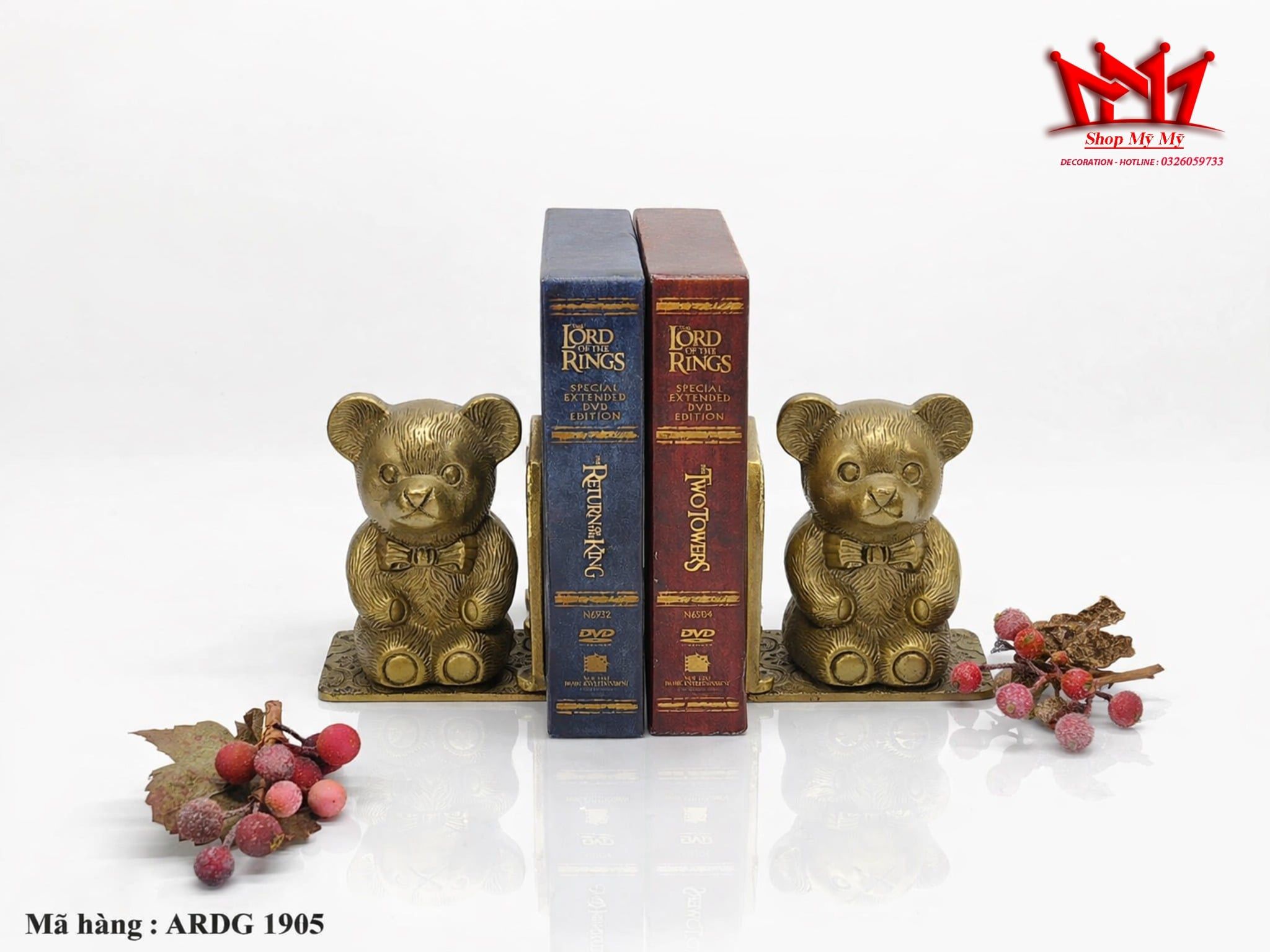 BỘ CHẶN SÁCH GẤU ĐỒNG VINTAGE – GÓI TRỌN NGHỆ THUẬT VÀO KHÔNG GIAN ĐỌC
