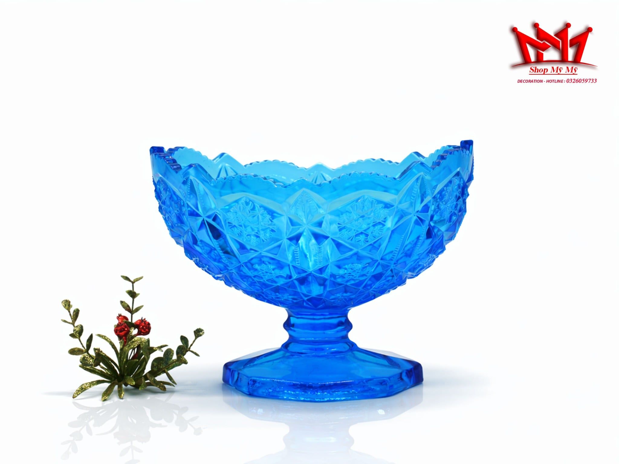 CHÂN BỒNG THỦY TINH KEMPLE WHEATON YUTEC BLUE CỔ ĐIỂN