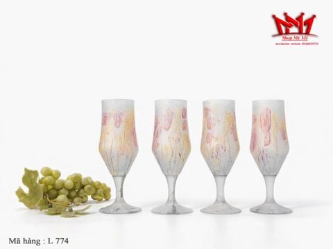  Bộ 4 Ly Rượu Vang Nghệ Thuật L 774 – Vũ Điệu Ánh Sáng Và Màu Sắc 
