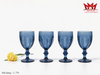 Bộ 4 Ly Thủy Tinh Nghệ Thuật L 775 – Sắc Xanh Sapphire Quyền Quý