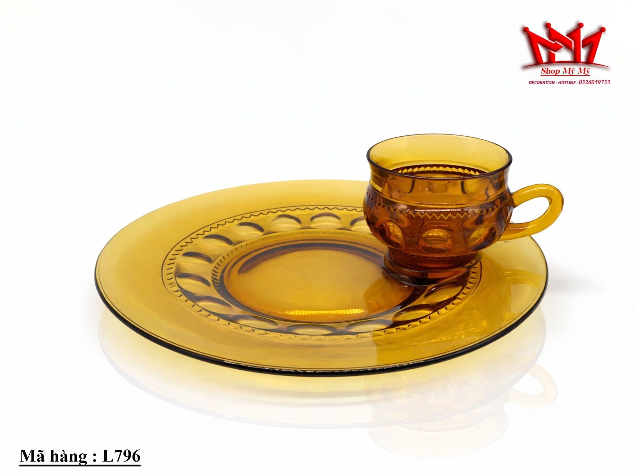 Bộ Snack Set Thủy Tinh Hổ Phách Indiana (Mỹ)