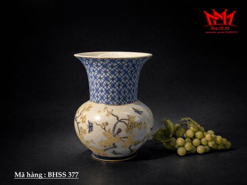  NÉT ĐẸP CỔ ĐIỂN – BÌNH HOA SÀNH SỨ HỌA TIẾT HOA MAI & BƯỚM 