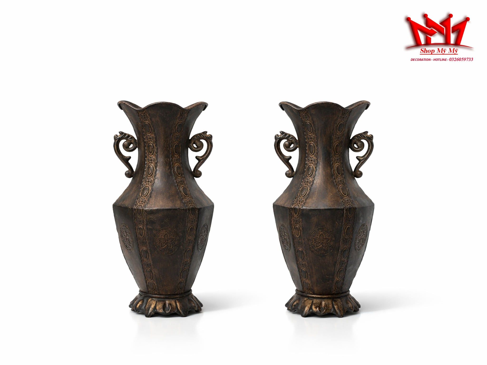 CẶP BÌNH HOA SẮT CỔ ĐIỂN BĐG 649 - NÉT HOÀI CỔ TRẦM MẶC