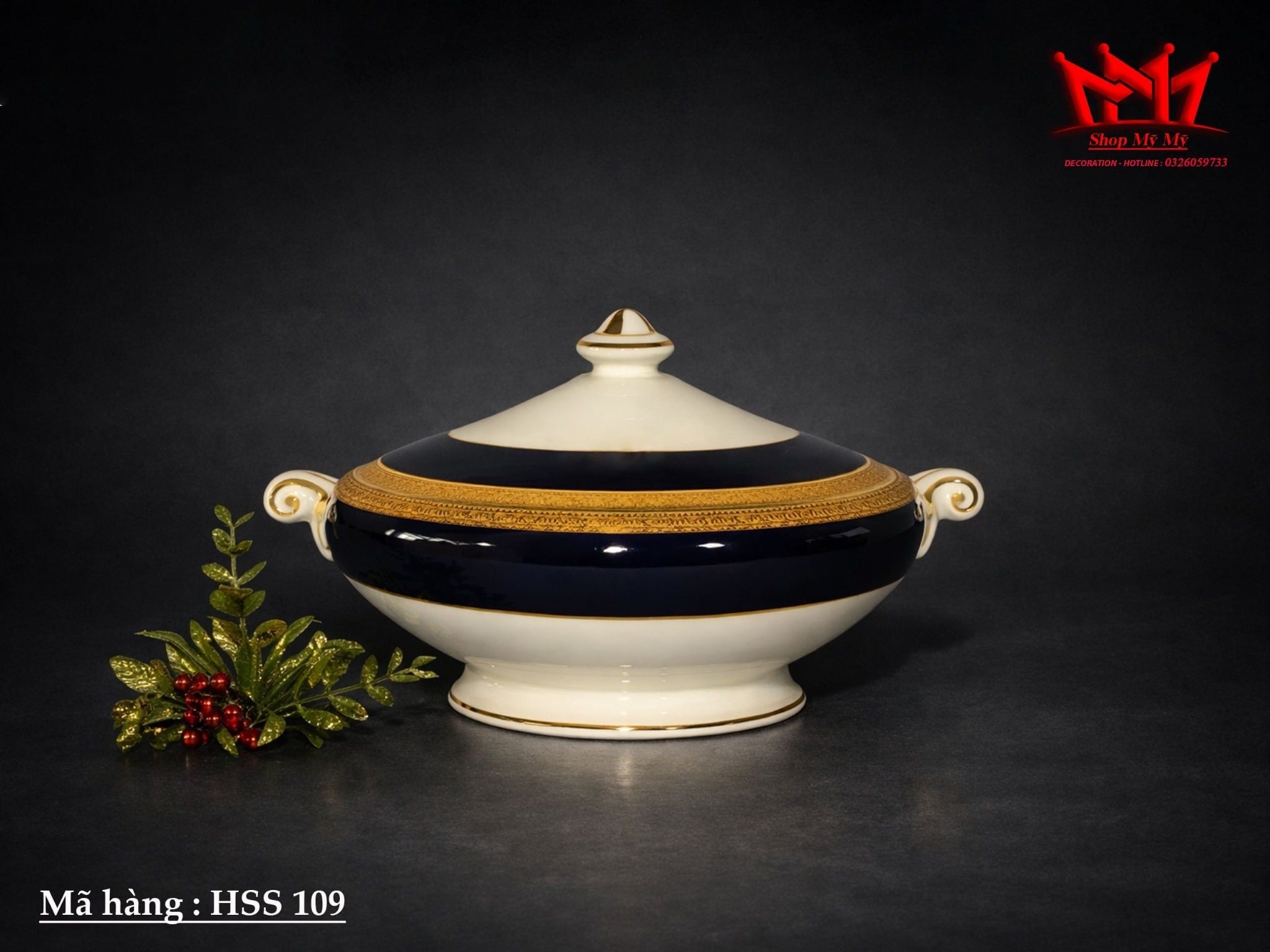ÂU SỨ CÓ NẮP PHONG CÁCH ANH HSS 109 - HOÀNG GIA VÀ SANG TRỌNG
