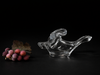 Đĩa thủy tinh nghệ thuật/ Art trang trí hình chim bồ câu thổi thủ công.