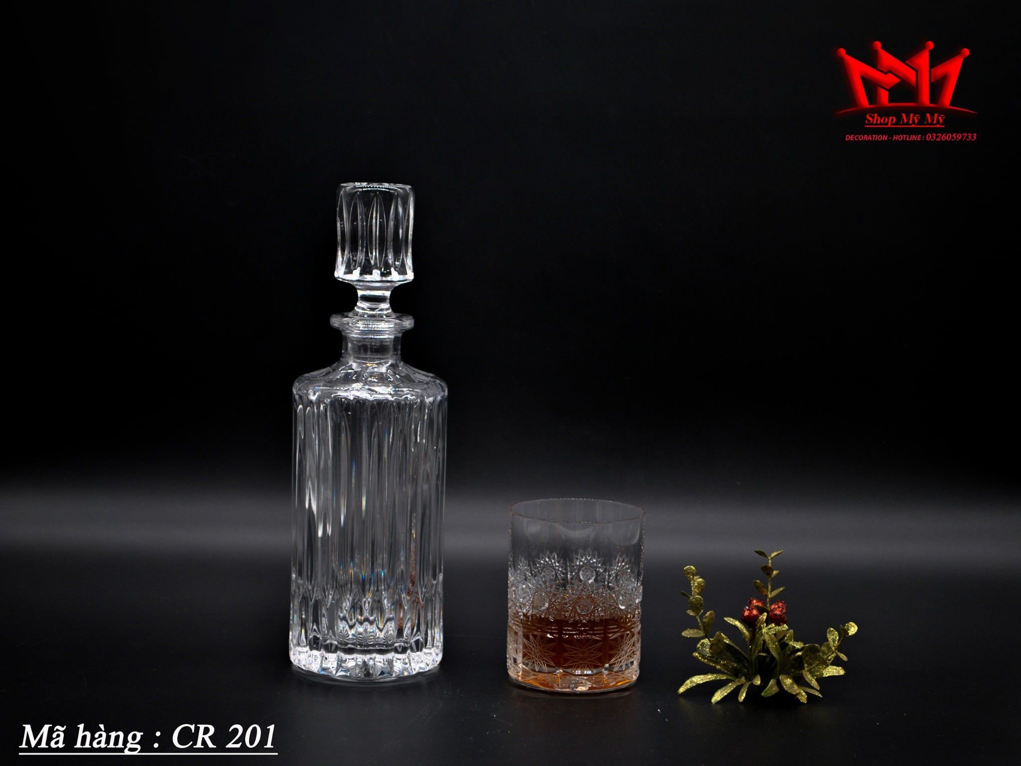 BÌNH PHA LÊ CẮT HOA VĂN – MÃ HÀNG CR 201
