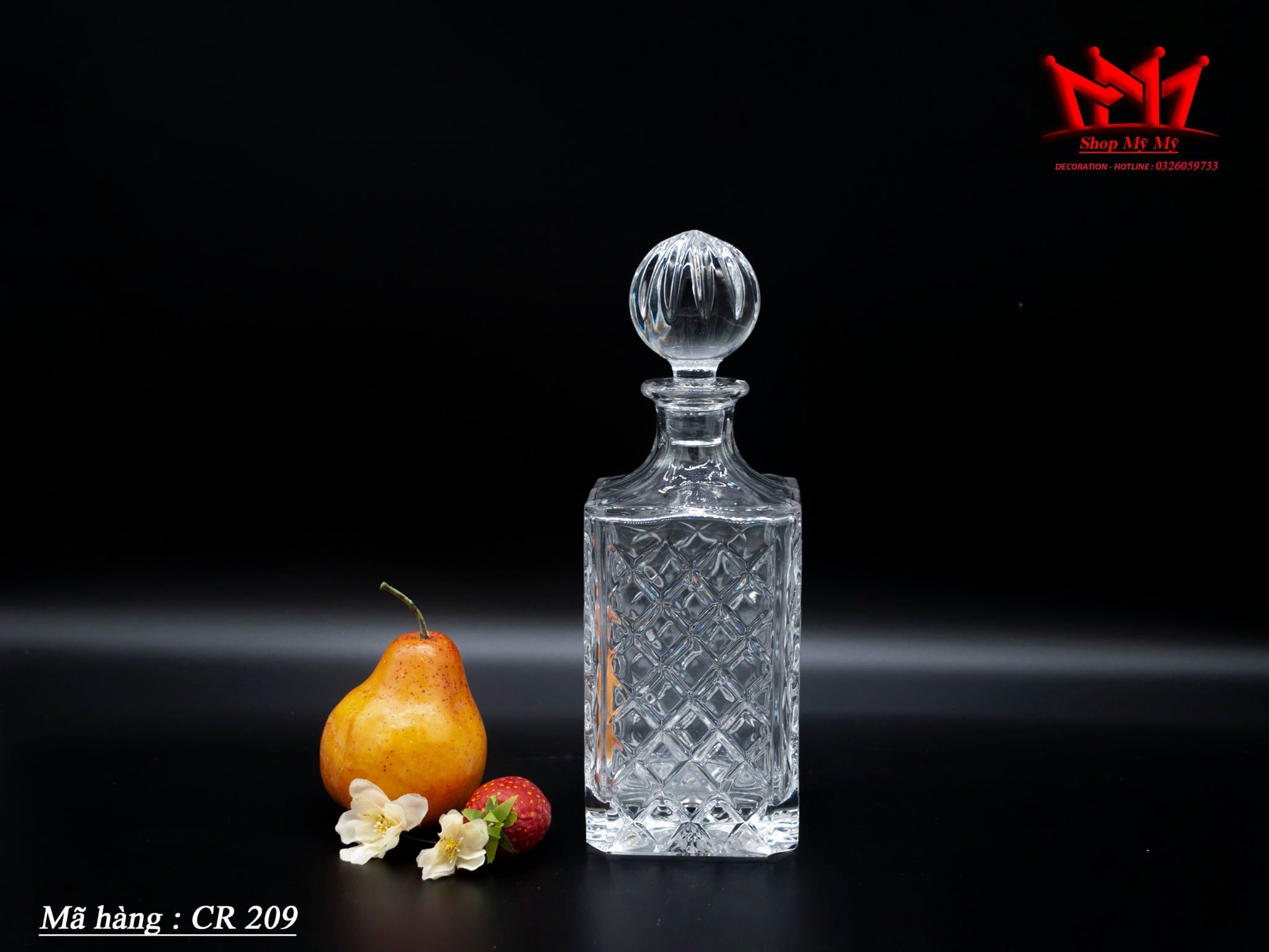 BÌNH PHA LÊ CẮT HOA VĂN – MÃ HÀNG CR 209