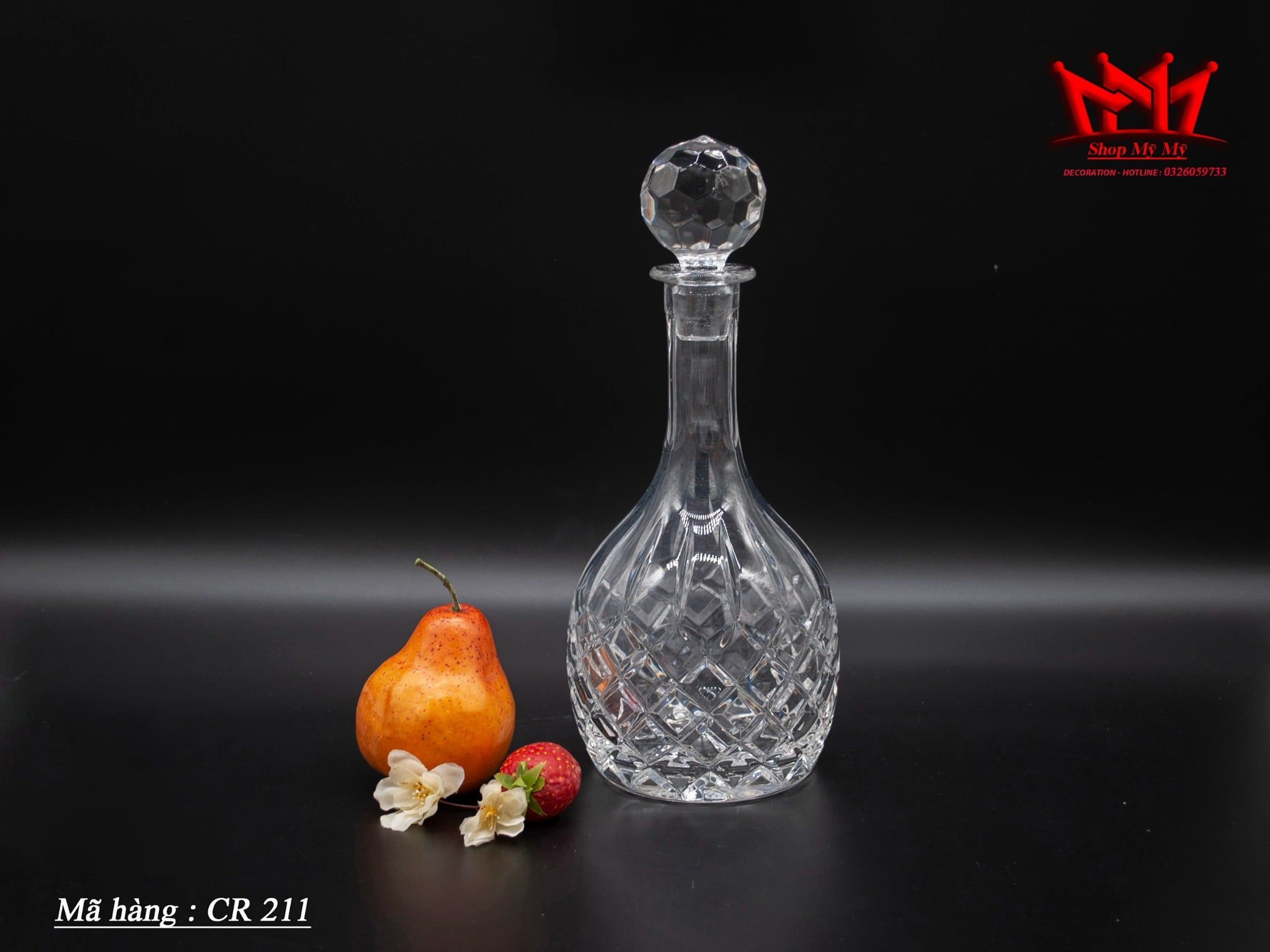 BÌNH PHA LÊ CẮT HOA VĂN – MÃ HÀNG CR 211