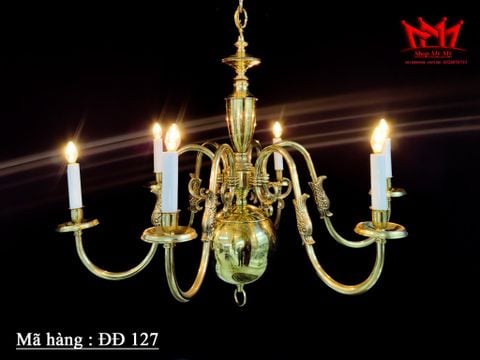  Đèn chùm 6 ngọn hàng sưu tầm đồ xưa nhập từ Mỹ có hình con cá. 