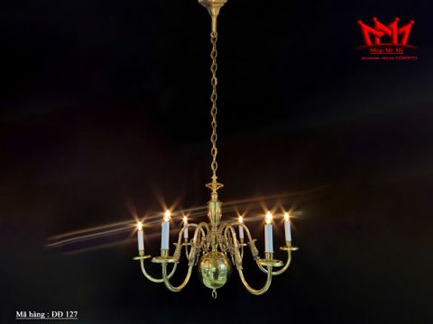  Đèn chùm 6 ngọn hàng sưu tầm đồ xưa nhập từ Mỹ có hình con cá. 