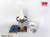 Đèn HURICAN cổ điển với 2 bóng trên dưới hình hoa vẽ tay.