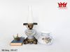 Đèn HURICAN cổ điển với 2 bóng trên dưới hình hoa vẽ tay.