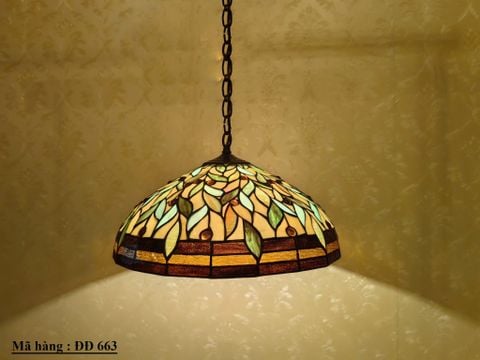  Đèn thả trần tiffany kính hình lá được sưu tầm nhập về từ Mỹ. 
