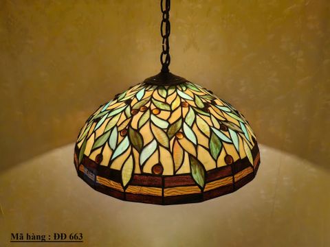 Đèn thả trần tiffany kính hình lá được sưu tầm nhập về từ Mỹ. 