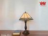 Đèn để bàn tiffany kính chóa vuông, thân đèn bằng atimon