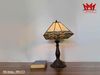 Đèn để bàn tiffany kính chóa vuông, thân đèn bằng atimon