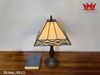 Đèn để bàn tiffany kính chóa vuông, thân đèn bằng atimon