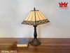 Đèn để bàn tiffany kính chóa vuông, thân đèn bằng atimon
