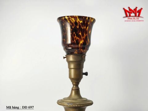  ĐÈN BÀN THÂN ĐỒNG CHAO THỦY TINH 