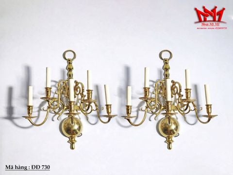  CẶP ĐÈN TƯỜNG ĐỒNG NẾN HOÀNG GIA ĐẲNG CẤP 