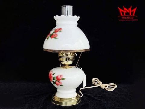  ĐÈN HURRICANE THỦY TINH SỮA HOẠ CHÈO CỔ ĐIỂN 