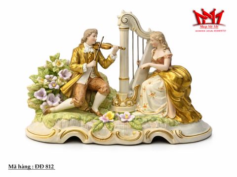  Hộp Nhạc Đèn Gốm Sứ Tượng Đôi Công Nương và Bá Tước  (ĐĐ 812) 