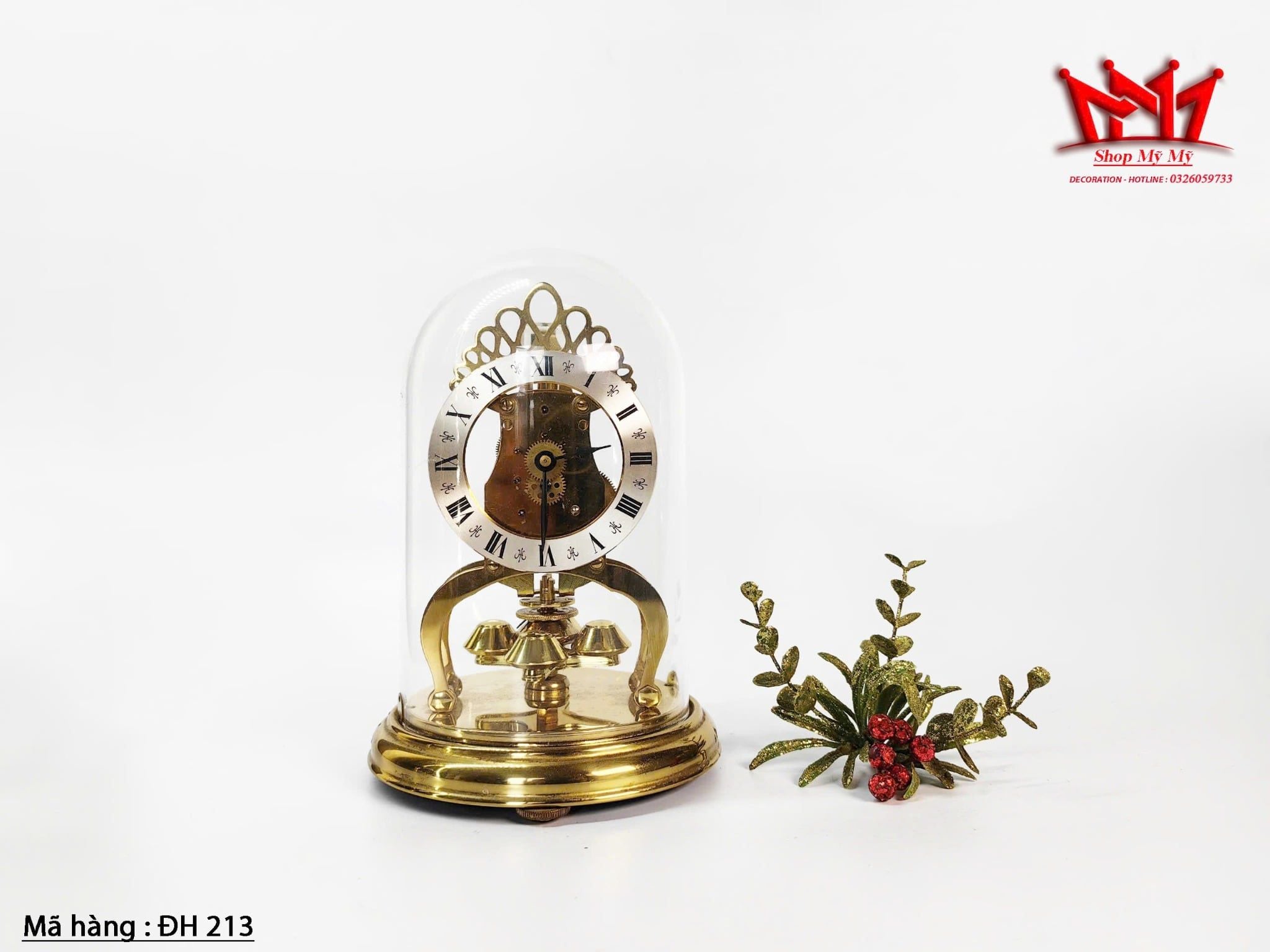 Đồng hồ úp ly lên dây để bàn bằng đồng của Đức